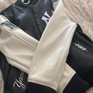 Yankees Black and White Bomber Jacket